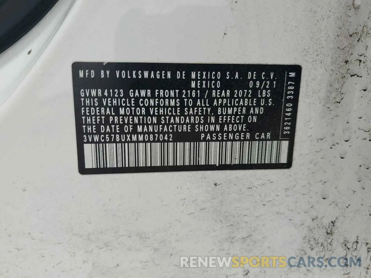 14 Фотография поврежденного автомобиля 3VWC57BUXMM087042 VOLKSWAGEN JETTA 2021