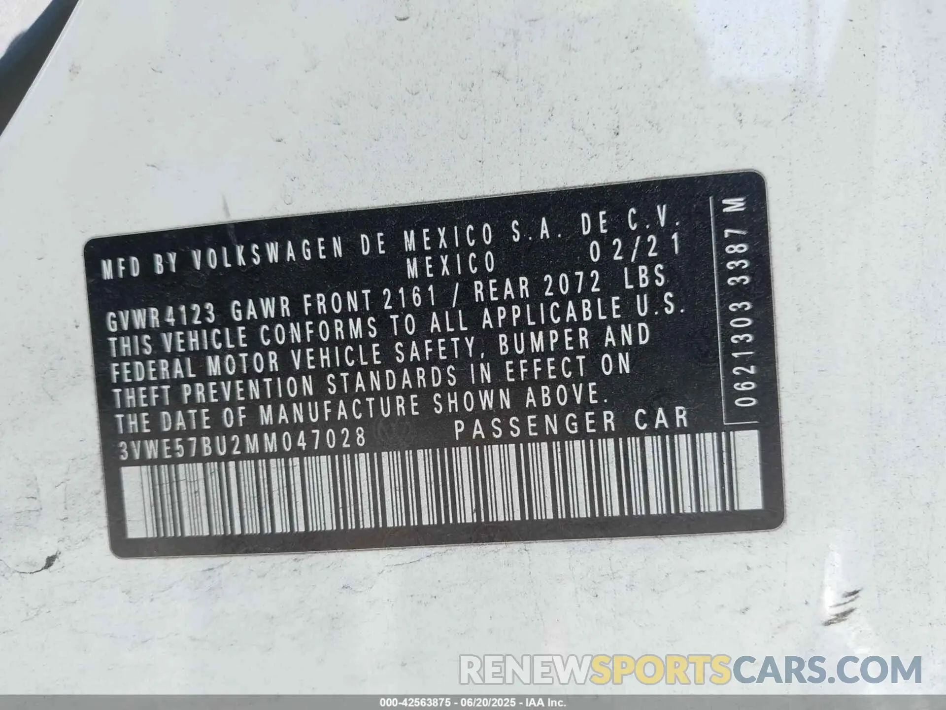 9 Photograph of a damaged car 3VWE57BU2MM047028 VOLKSWAGEN JETTA 2021
