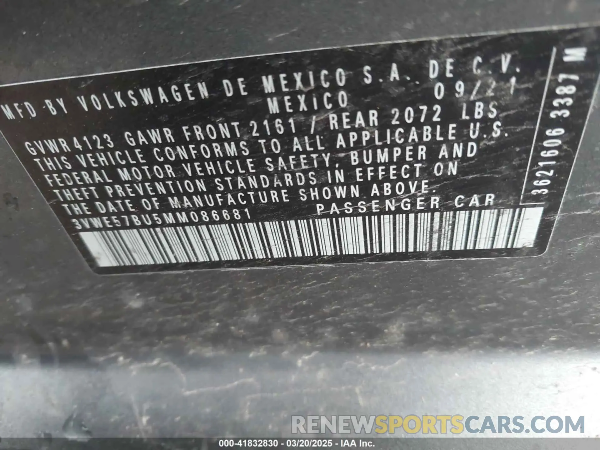 9 Photograph of a damaged car 3VWE57BU5MM086681 VOLKSWAGEN JETTA 2021