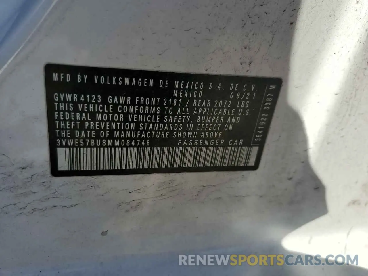 12 Photograph of a damaged car 3VWE57BU8MM084746 VOLKSWAGEN JETTA 2021