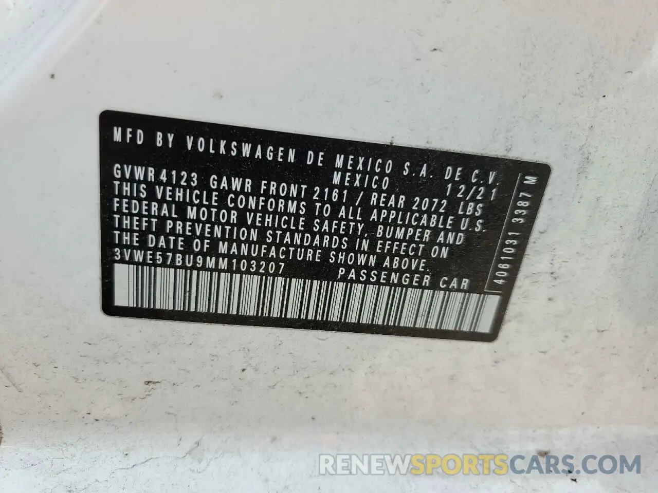 13 Фотография поврежденного автомобиля 3VWE57BU9MM103207 VOLKSWAGEN JETTA 2021