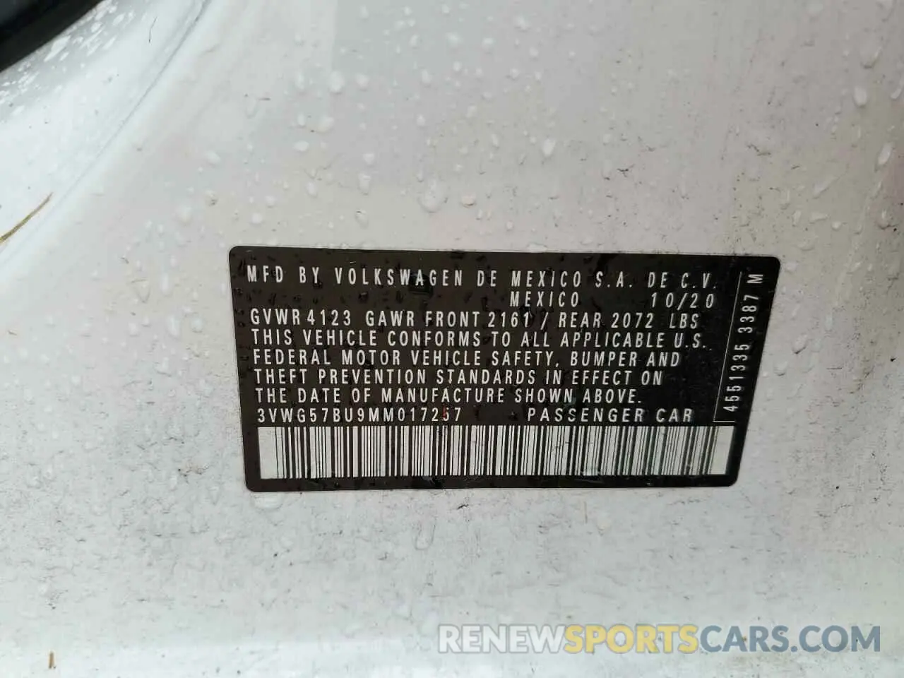 12 Photograph of a damaged car 3VWG57BU9MM017257 VOLKSWAGEN JETTA 2021