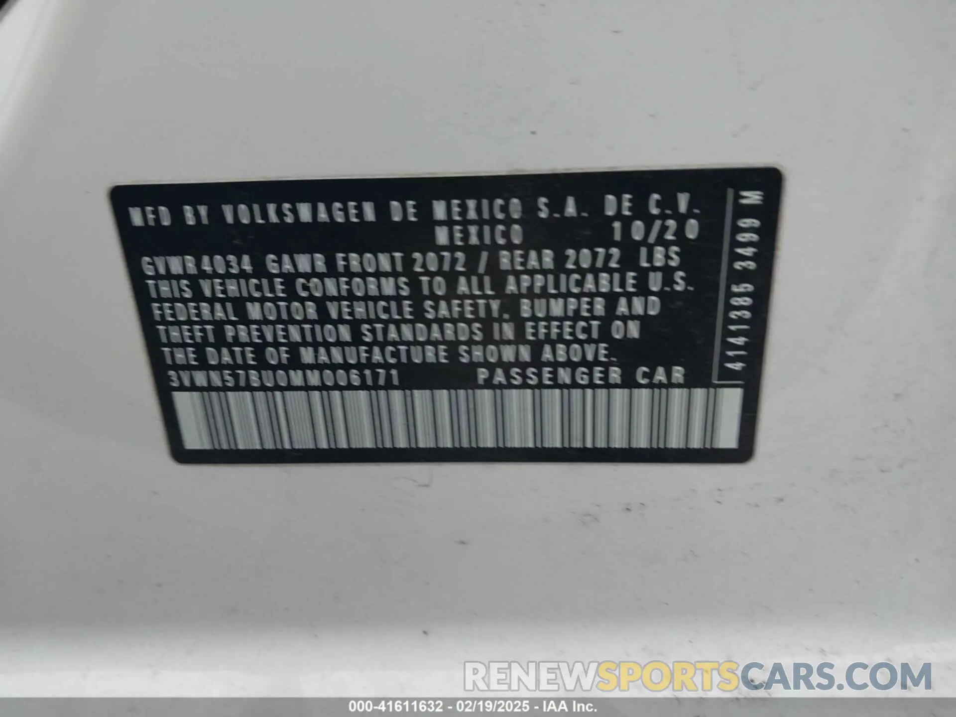 9 Фотография поврежденного автомобиля 3VWN57BU0MM006171 VOLKSWAGEN JETTA 2021