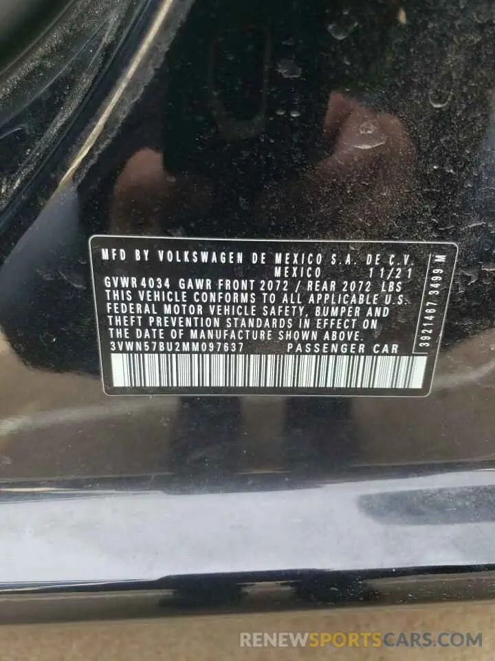 14 Photograph of a damaged car 3VWN57BU2MM097637 VOLKSWAGEN JETTA 2021