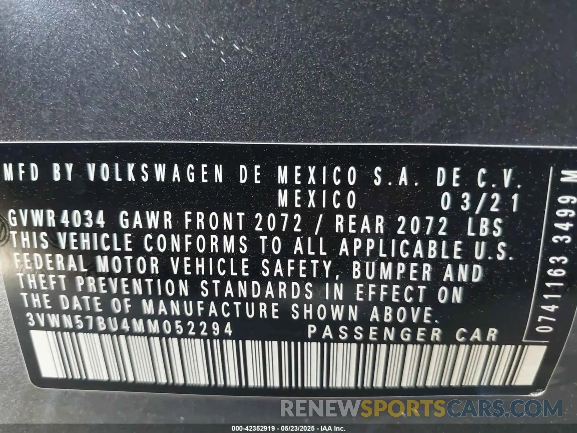 9 Photograph of a damaged car 3VWN57BU4MM052294 VOLKSWAGEN JETTA 2021