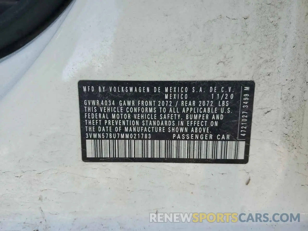 13 Photograph of a damaged car 3VWN57BU7MM021783 VOLKSWAGEN JETTA 2021