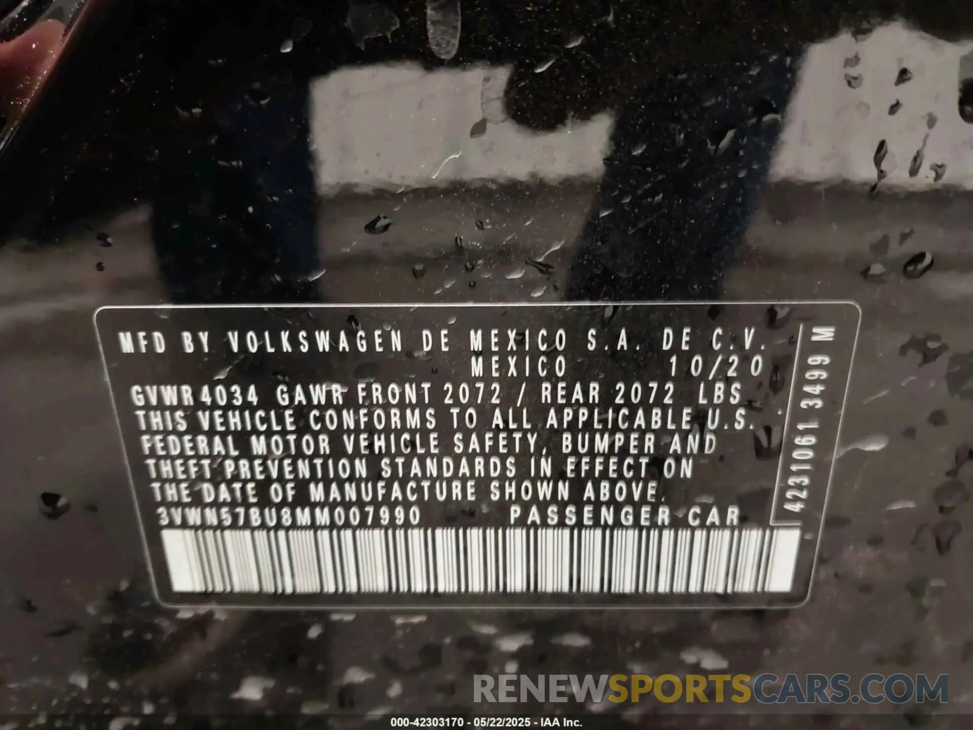 9 Photograph of a damaged car 3VWN57BU8MM007990 VOLKSWAGEN JETTA 2021