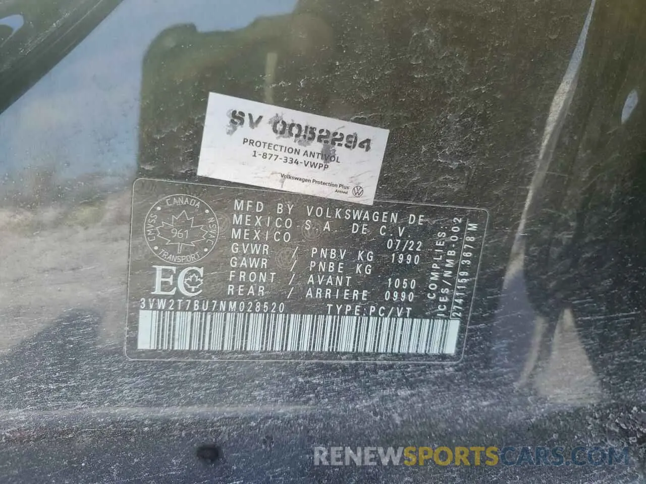 12 Photograph of a damaged car 3VW2T7BU7NM028520 VOLKSWAGEN JETTA 2022