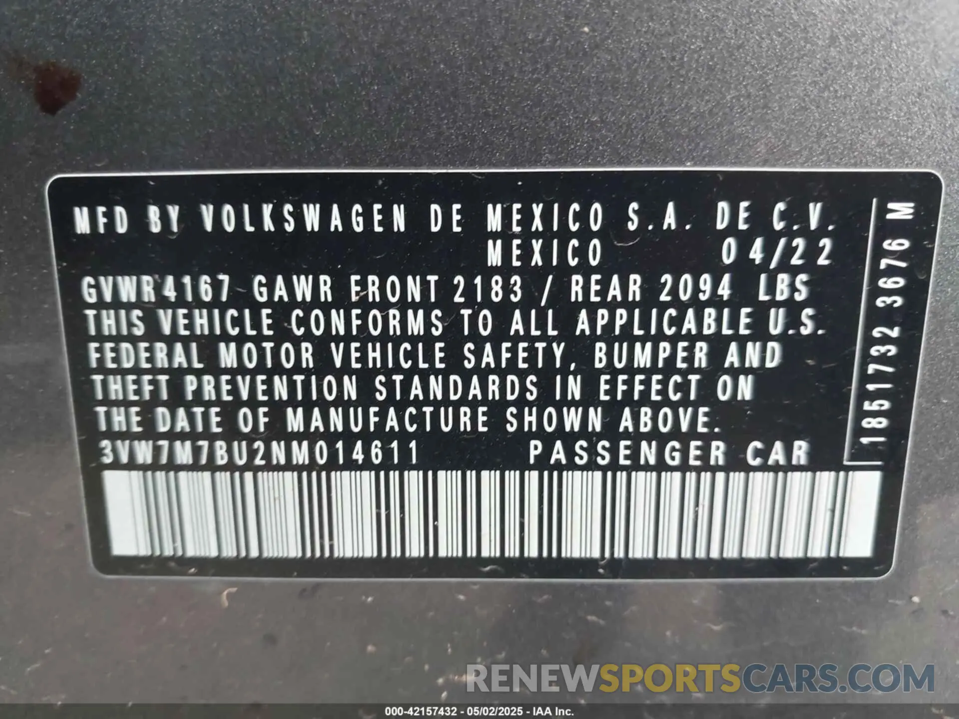 9 Photograph of a damaged car 3VW7M7BU2NM014611 VOLKSWAGEN JETTA 2022