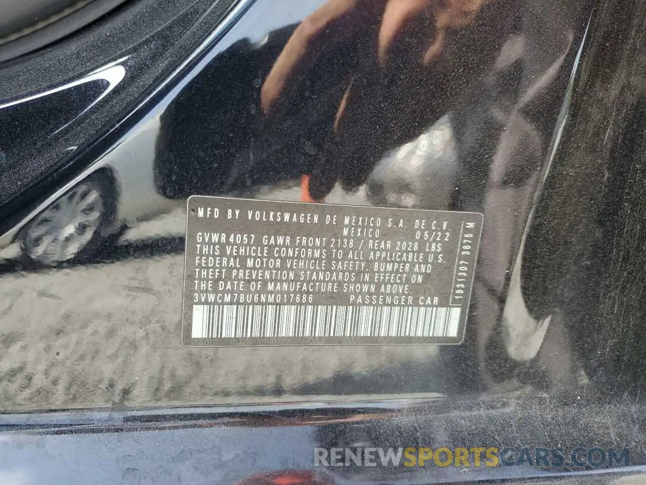 13 Photograph of a damaged car 3VWCM7BU6NM017686 VOLKSWAGEN JETTA 2022