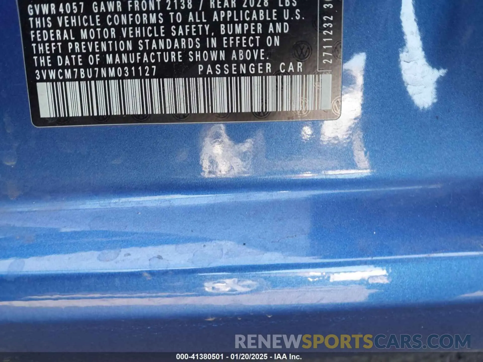 9 Photograph of a damaged car 3VWCM7BU7NM031127 VOLKSWAGEN JETTA 2022