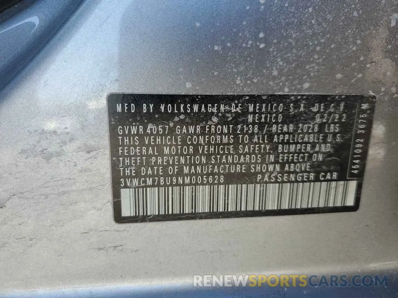 12 Фотография поврежденного автомобиля 3VWCM7BU9NM005628 VOLKSWAGEN JETTA 2022