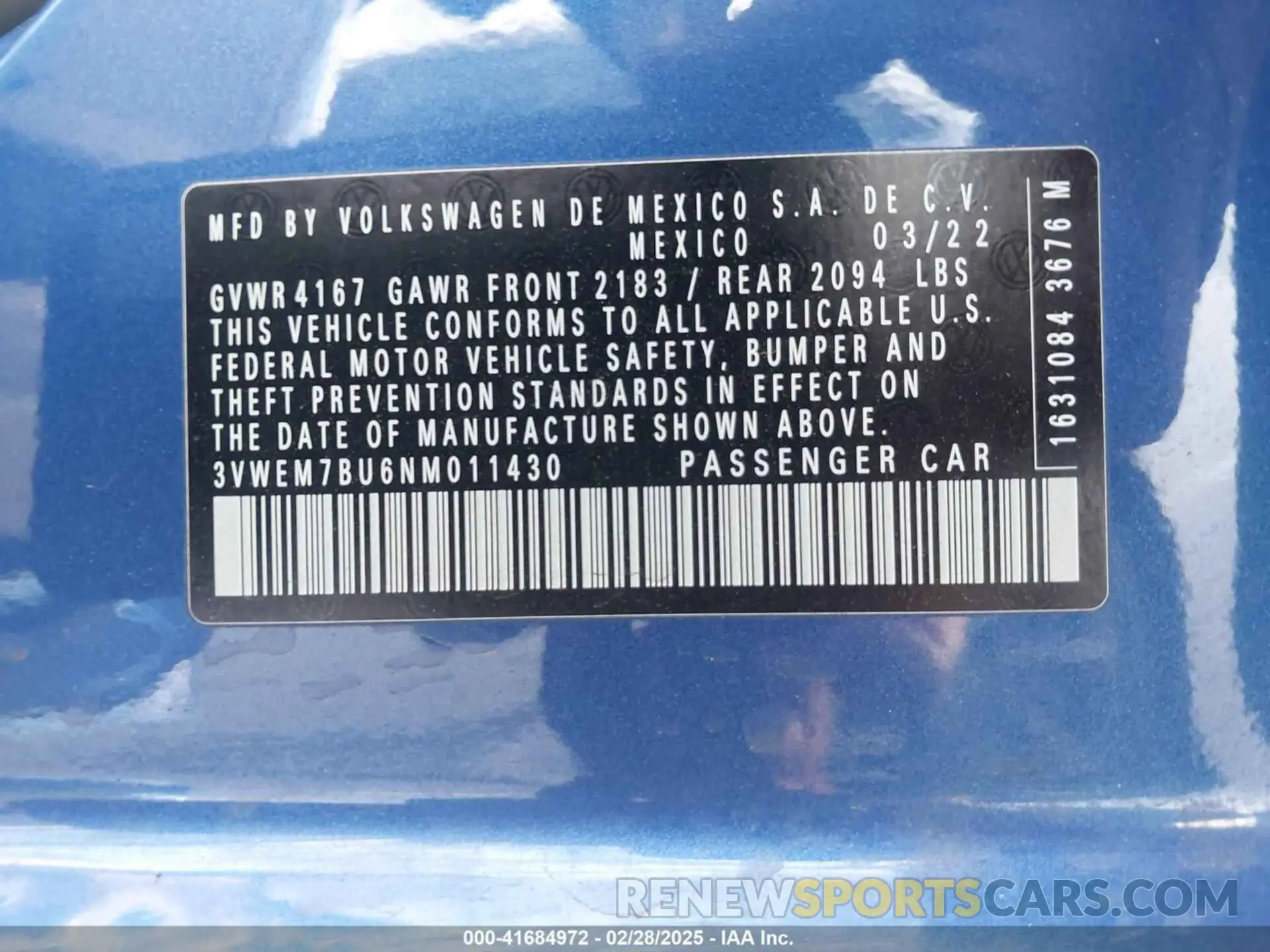9 Фотография поврежденного автомобиля 3VWEM7BU6NM011430 VOLKSWAGEN JETTA 2022