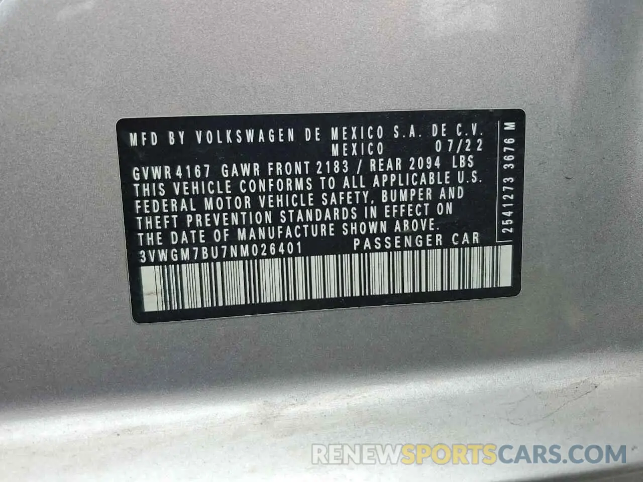 13 Фотография поврежденного автомобиля 3VWGM7BU7NM026401 VOLKSWAGEN JETTA 2022