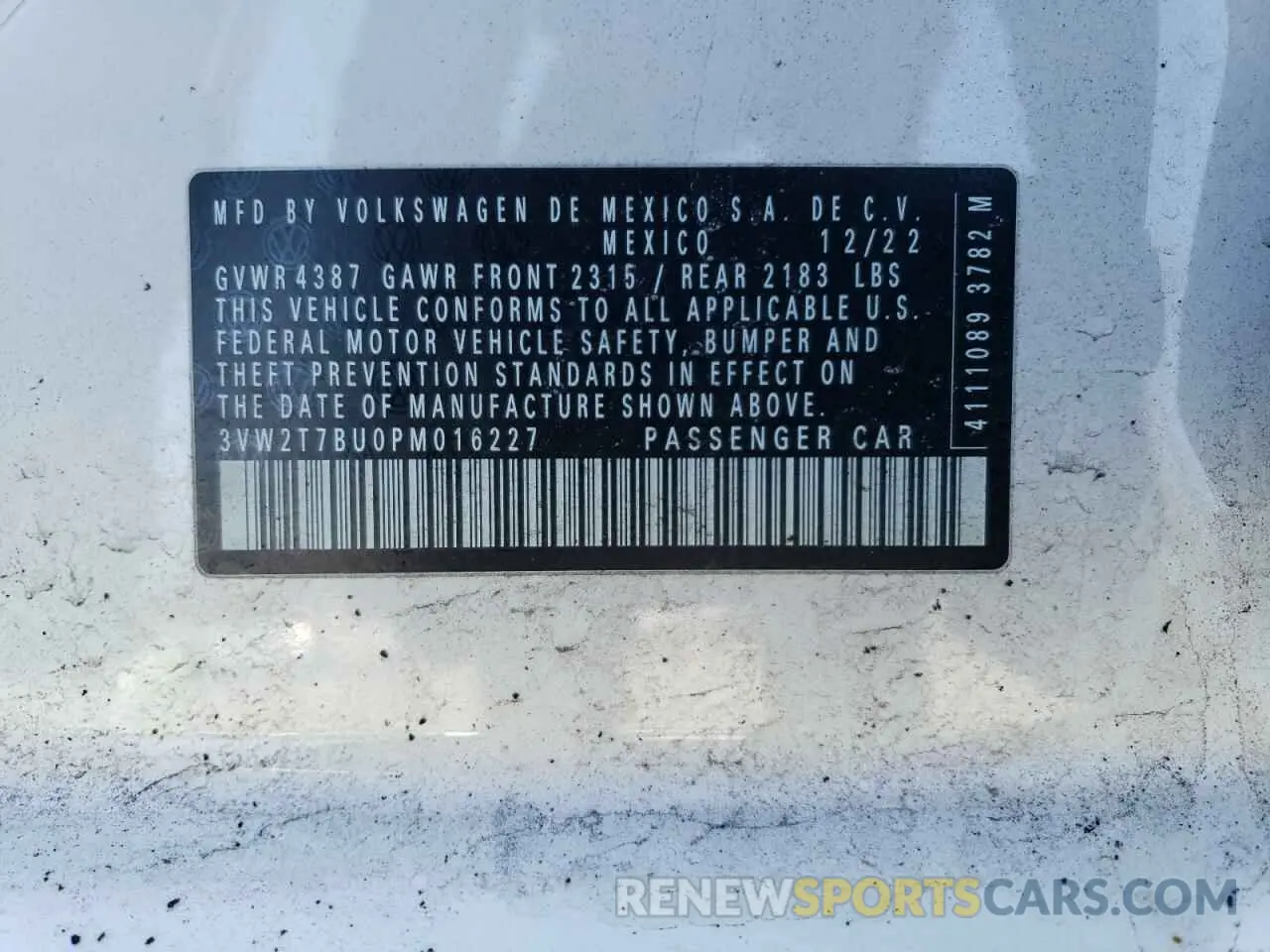 12 Photograph of a damaged car 3VW2T7BU0PM016227 VOLKSWAGEN JETTA 2023