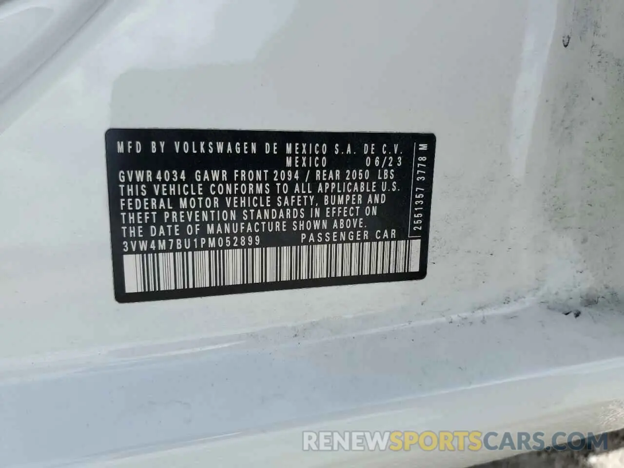 12 Фотография поврежденного автомобиля 3VW4M7BU1PM052899 VOLKSWAGEN JETTA 2023