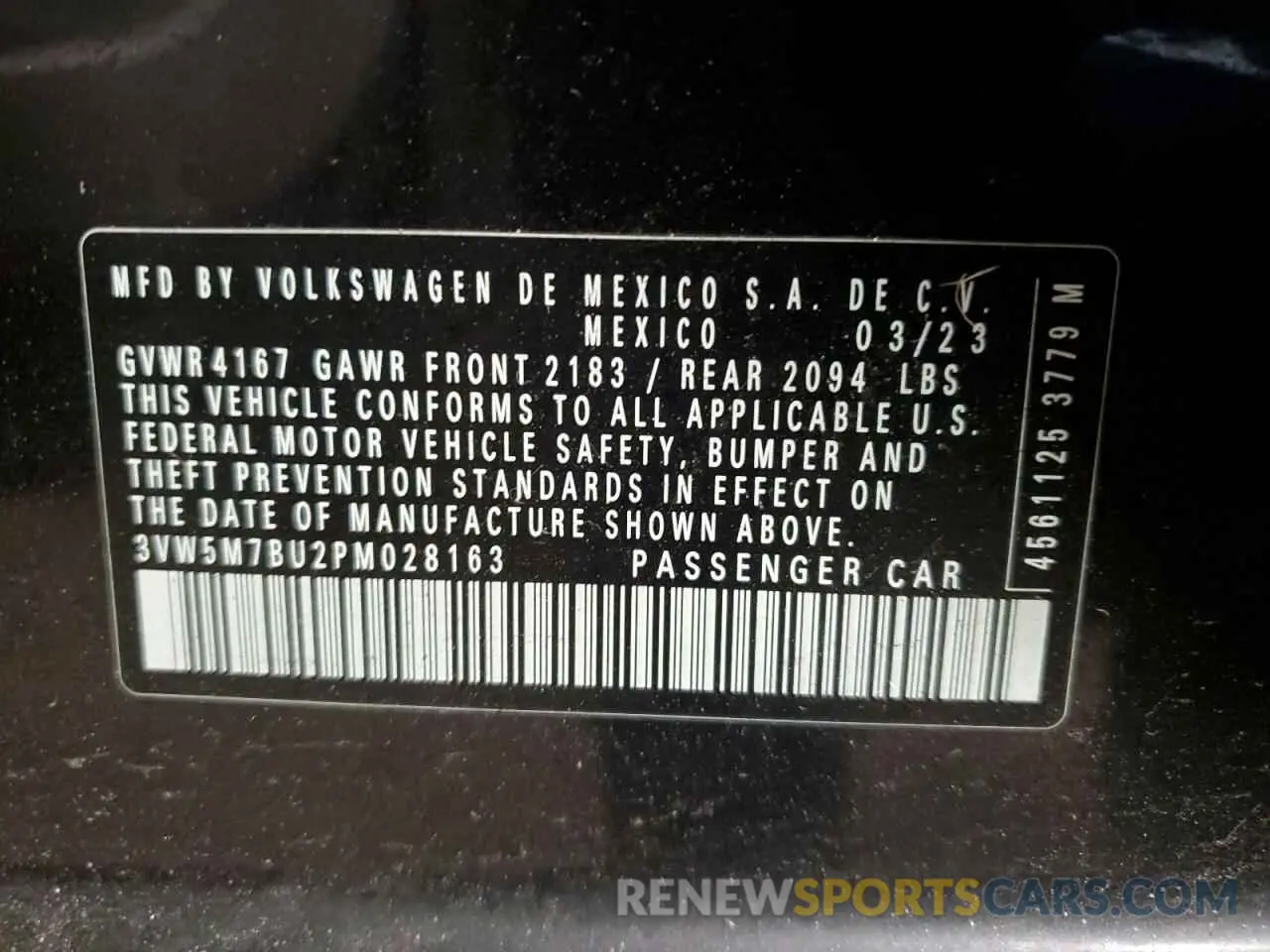 12 Фотография поврежденного автомобиля 3VW5M7BU2PM028163 VOLKSWAGEN JETTA 2023