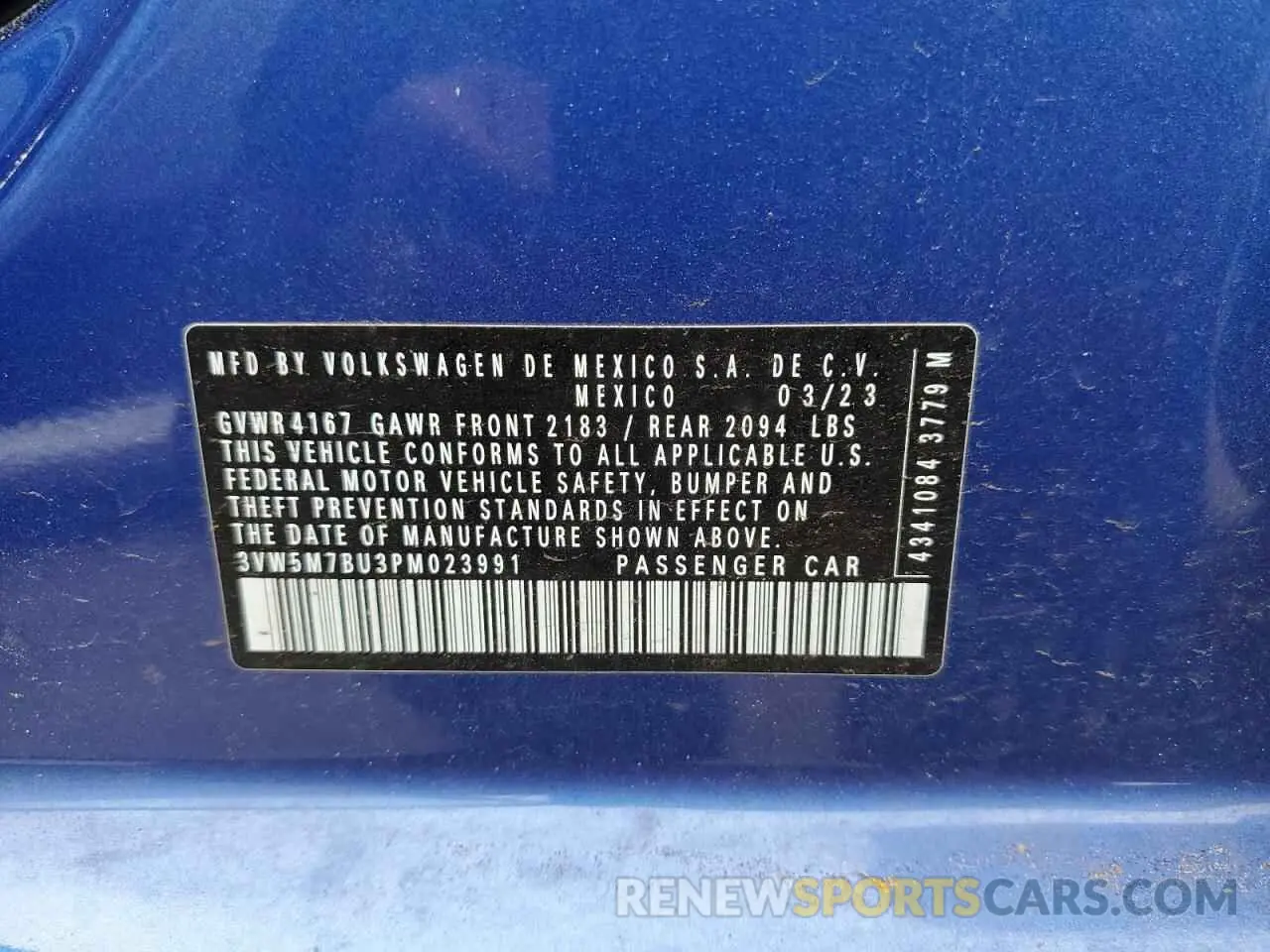 12 Фотография поврежденного автомобиля 3VW5M7BU3PM023991 VOLKSWAGEN JETTA 2023