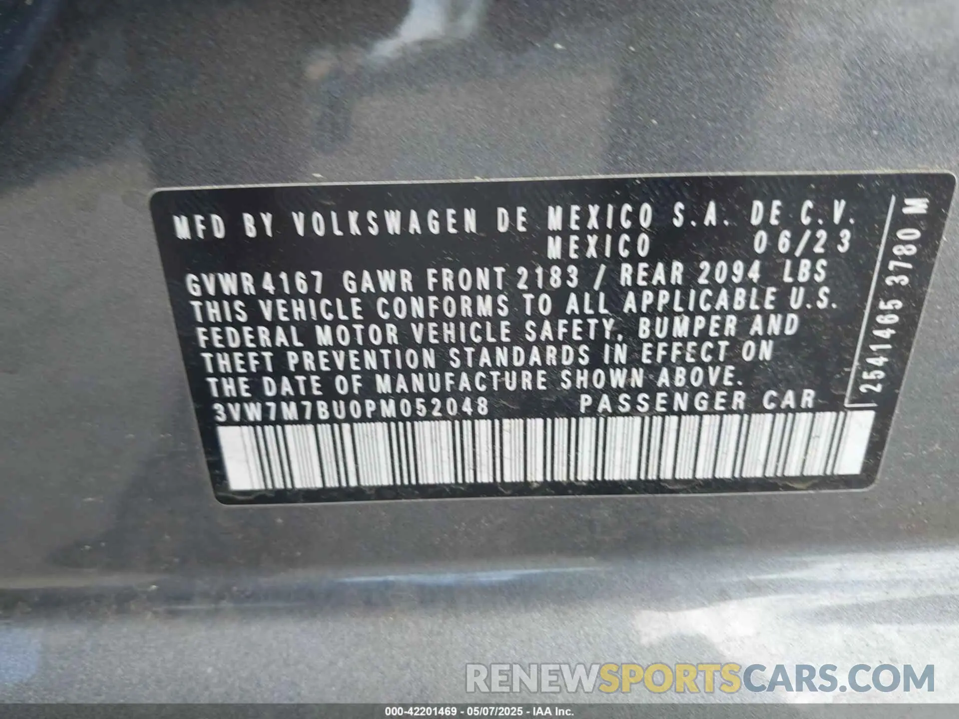 9 Photograph of a damaged car 3VW7M7BU0PM052048 VOLKSWAGEN JETTA 2023