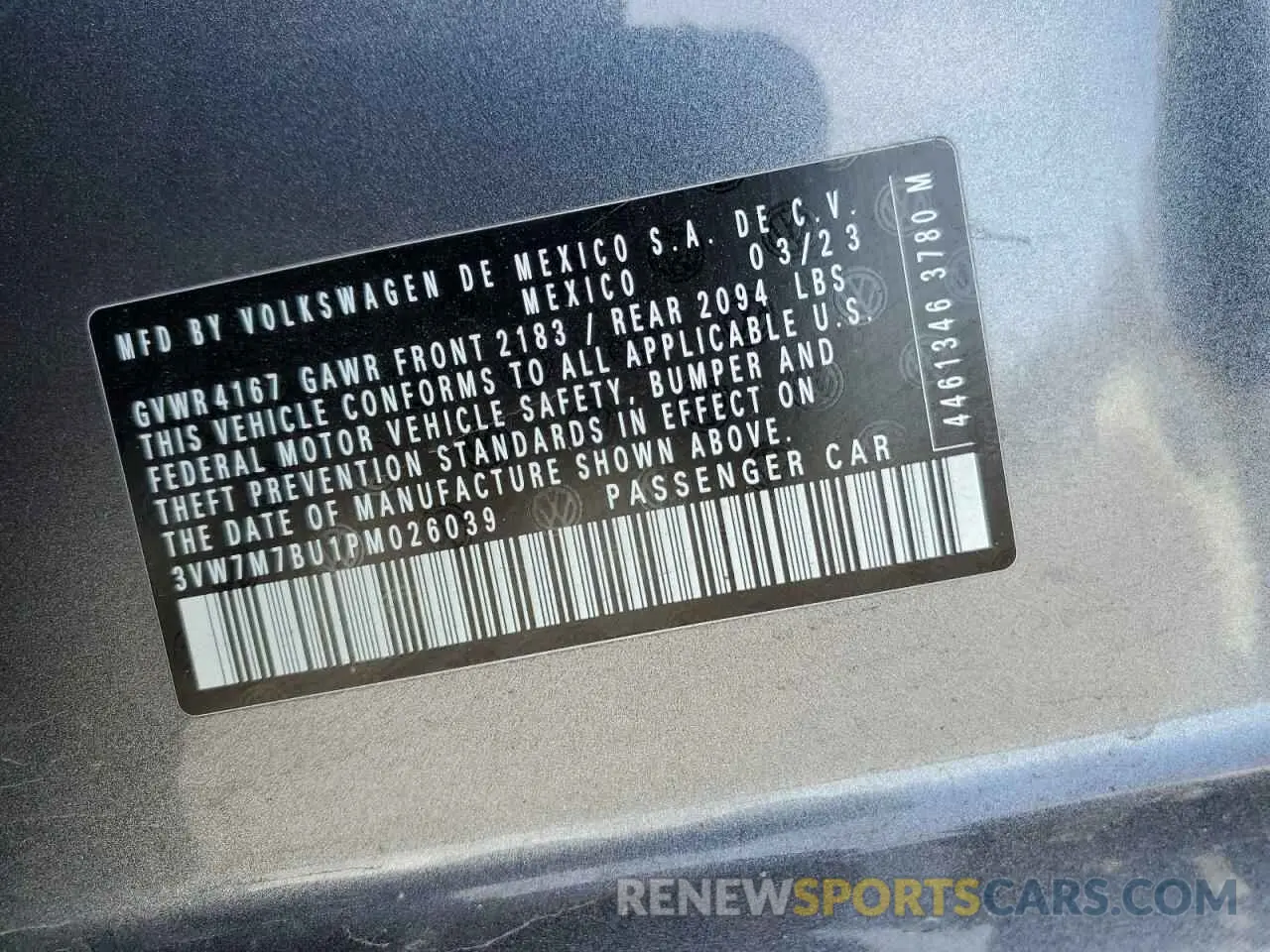 12 Photograph of a damaged car 3VW7M7BU1PM026039 VOLKSWAGEN JETTA 2023