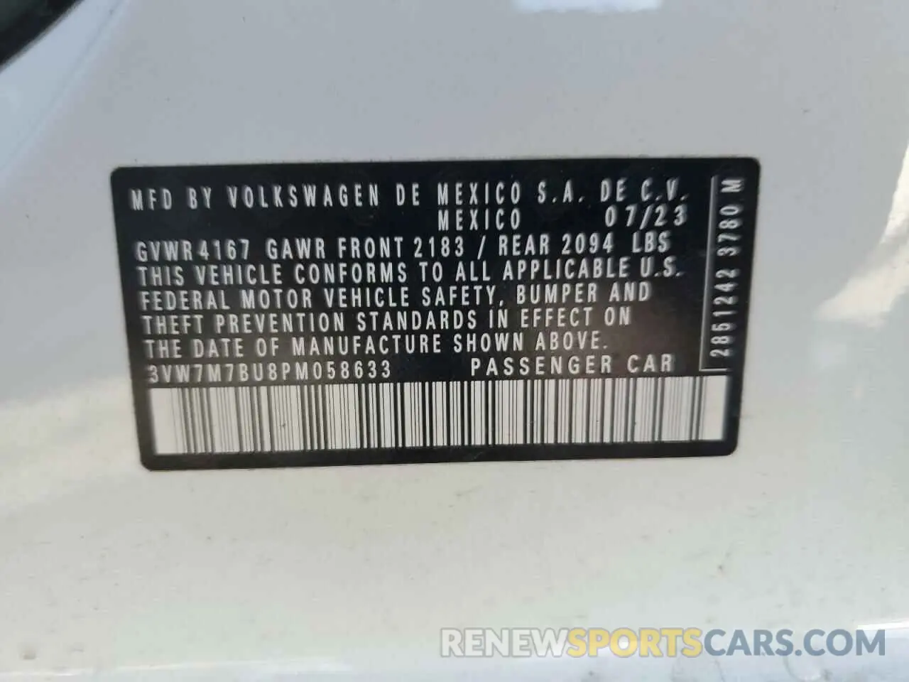 12 Photograph of a damaged car 3VW7M7BU8PM058633 VOLKSWAGEN JETTA 2023