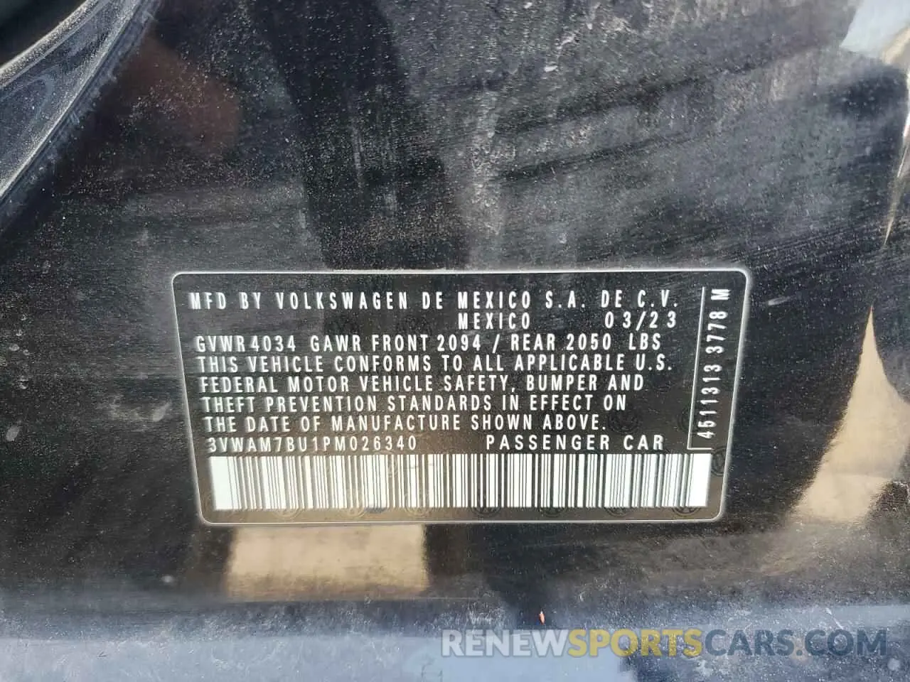 12 Photograph of a damaged car 3VWAM7BU1PM026340 VOLKSWAGEN JETTA 2023