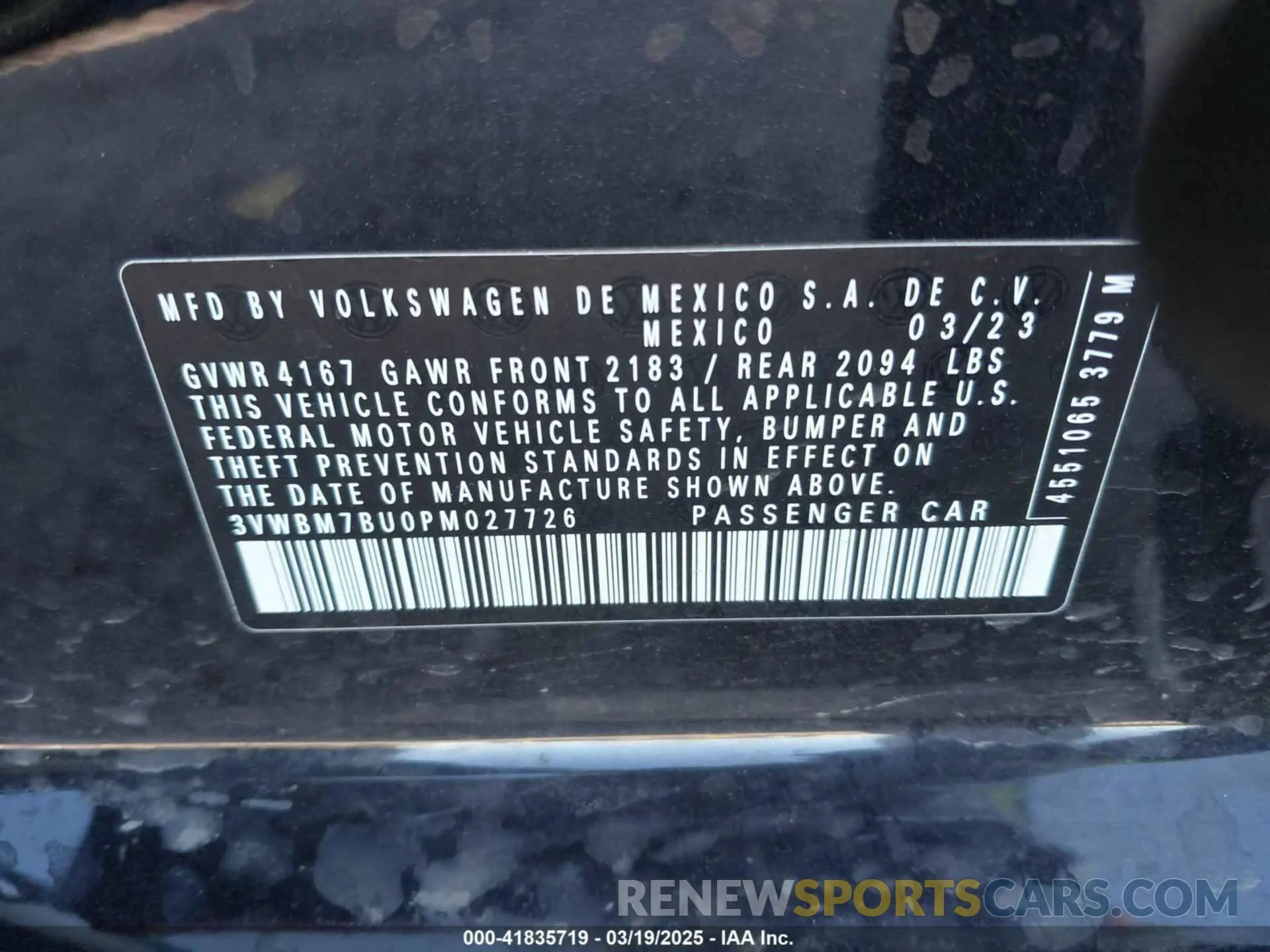 9 Photograph of a damaged car 3VWBM7BU0PM027726 VOLKSWAGEN JETTA 2023