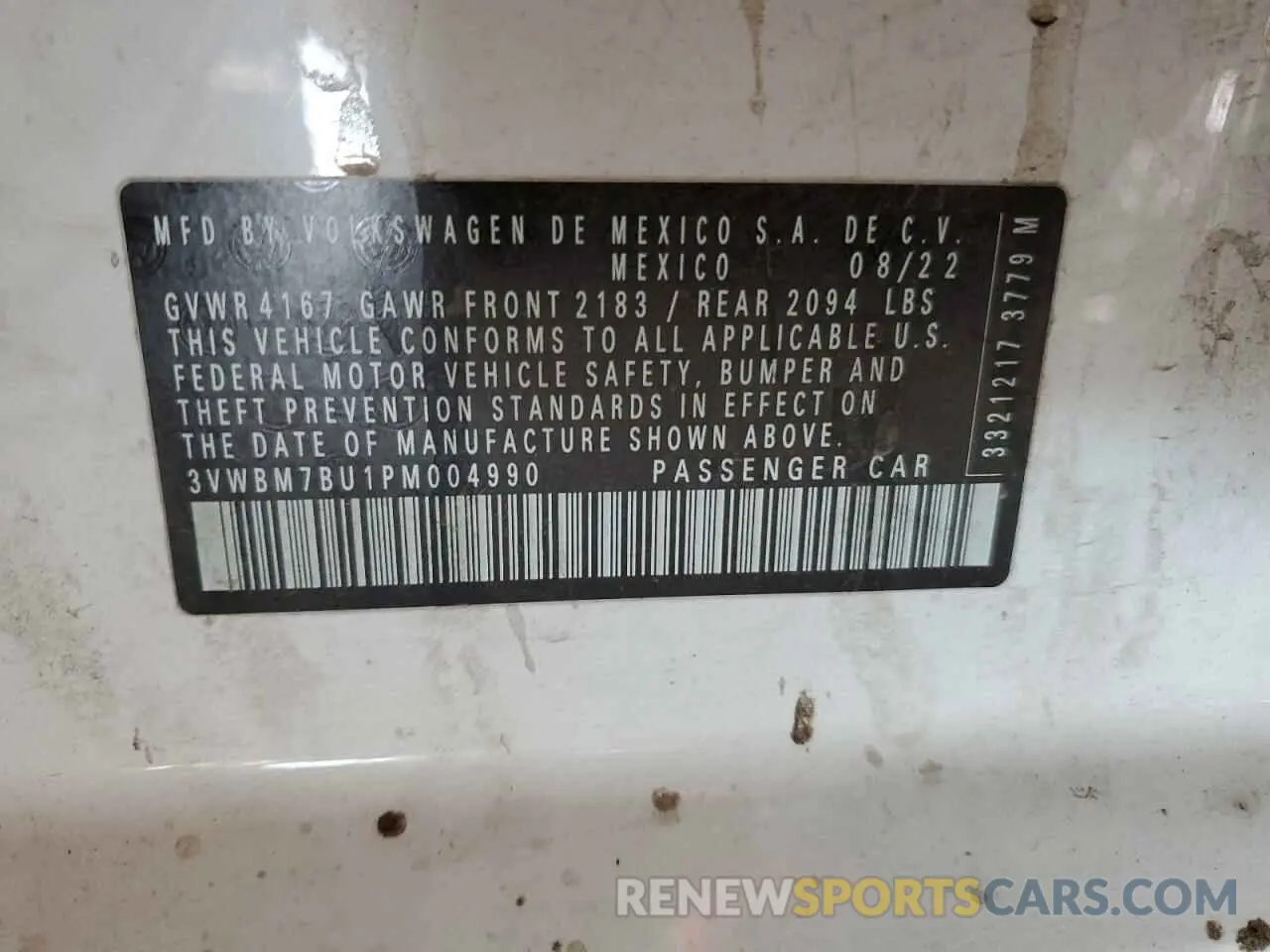12 Фотография поврежденного автомобиля 3VWBM7BU1PM004990 VOLKSWAGEN JETTA 2023