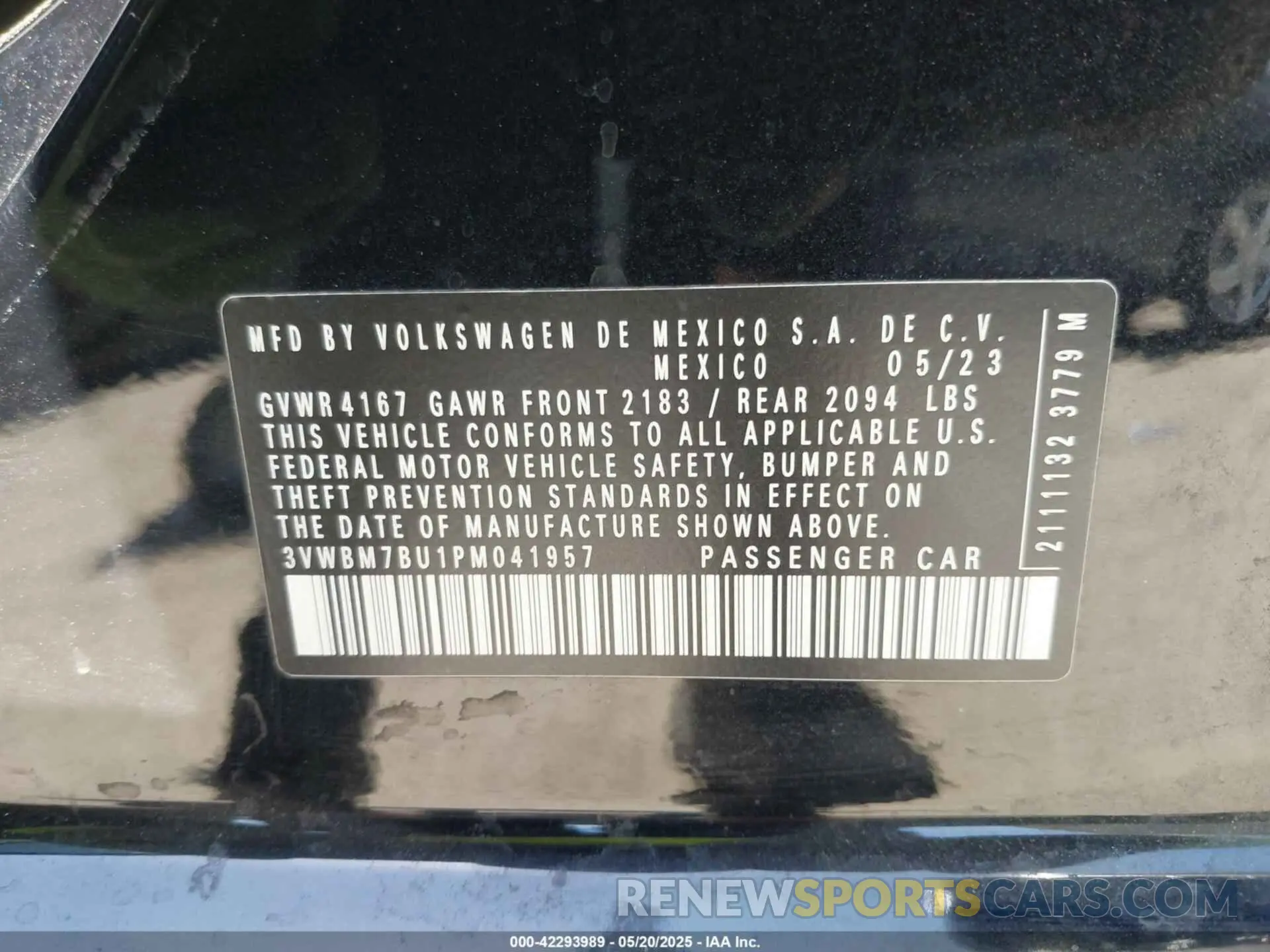 9 Фотография поврежденного автомобиля 3VWBM7BU1PM041957 VOLKSWAGEN JETTA 2023