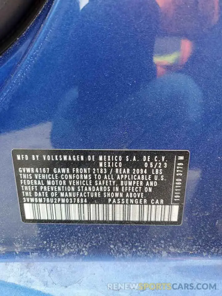 12 Photograph of a damaged car 3VWBM7BU2PM037884 VOLKSWAGEN JETTA 2023