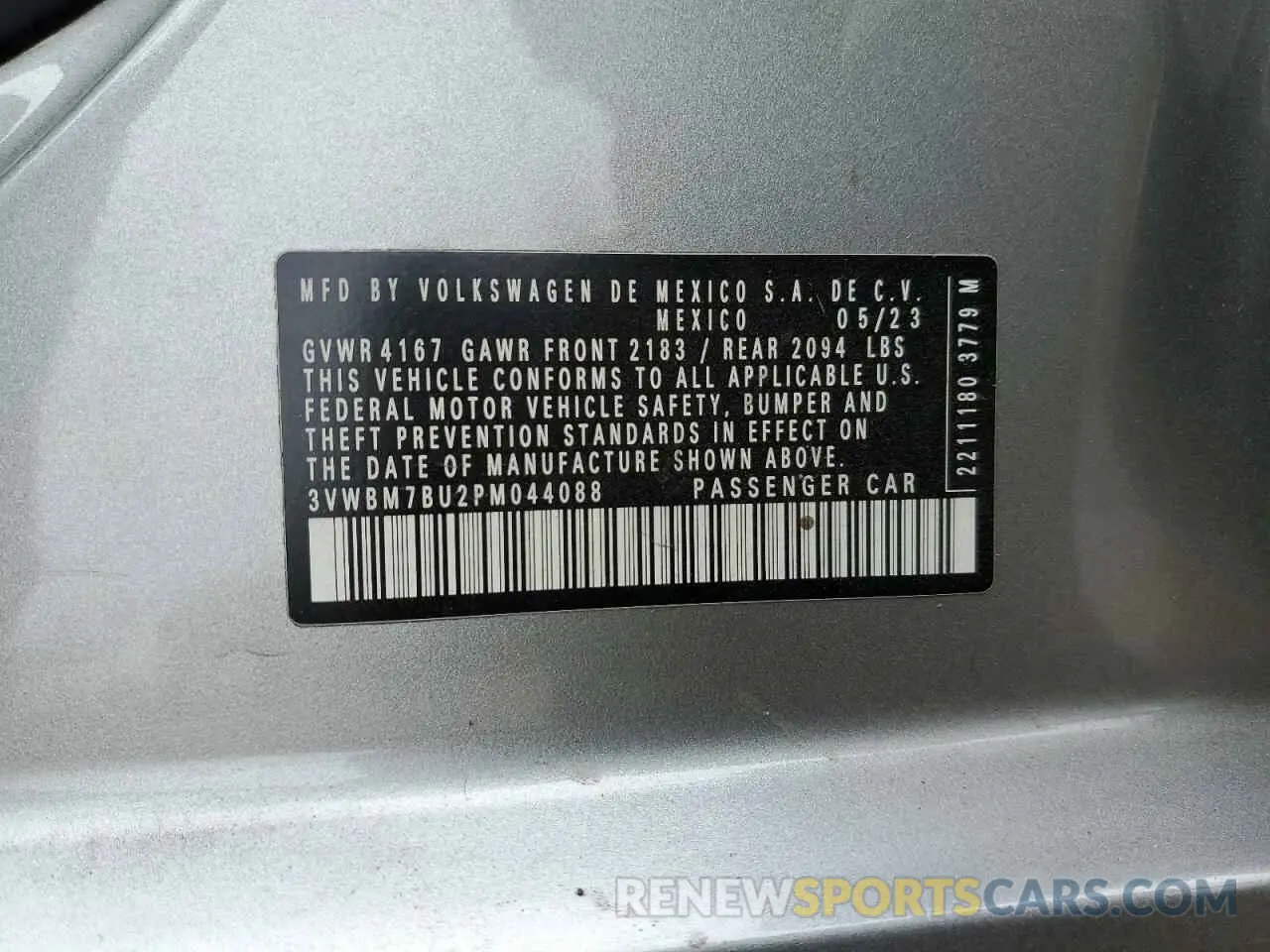 12 Photograph of a damaged car 3VWBM7BU2PM044088 VOLKSWAGEN JETTA 2023