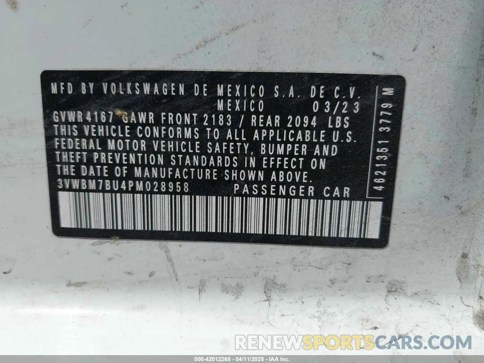9 Photograph of a damaged car 3VWBM7BU4PM028958 VOLKSWAGEN JETTA 2023