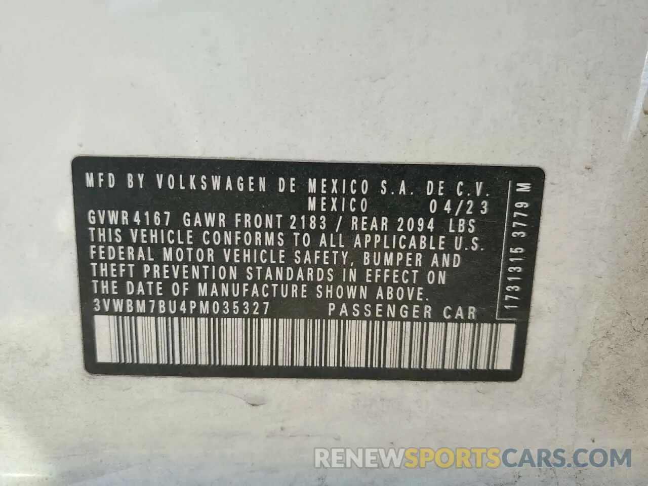 12 Photograph of a damaged car 3VWBM7BU4PM035327 VOLKSWAGEN JETTA 2023