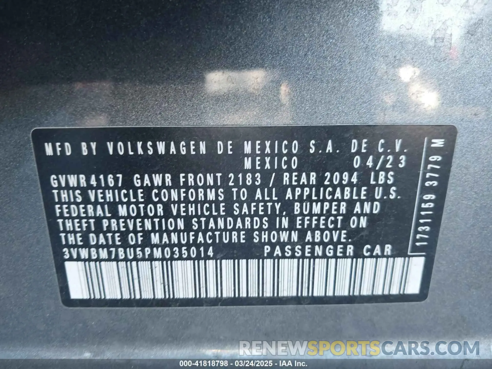9 Photograph of a damaged car 3VWBM7BU5PM035014 VOLKSWAGEN JETTA 2023