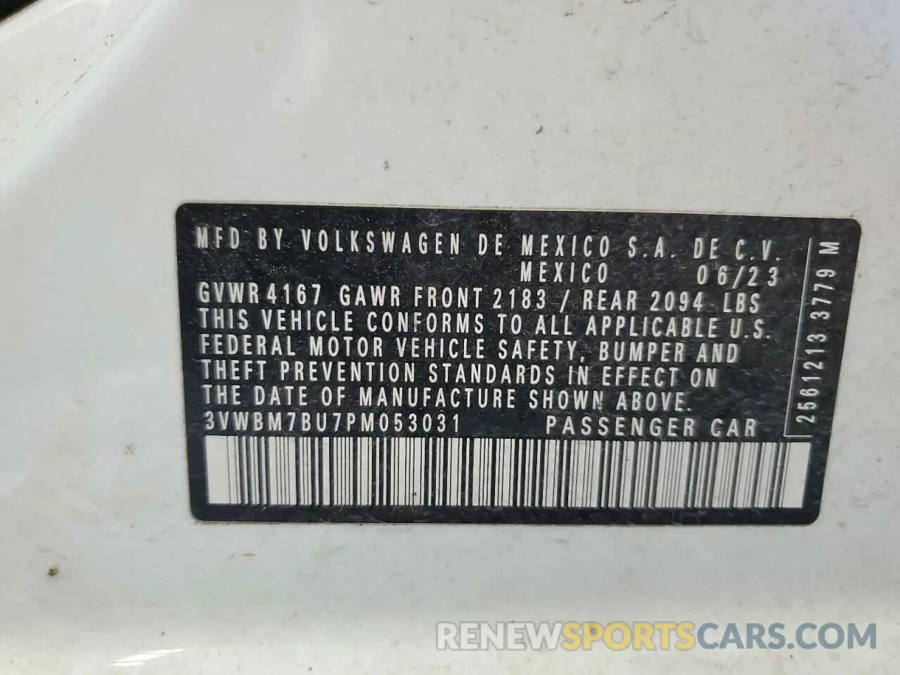 13 Photograph of a damaged car 3VWBM7BU7PM053031 VOLKSWAGEN JETTA 2023