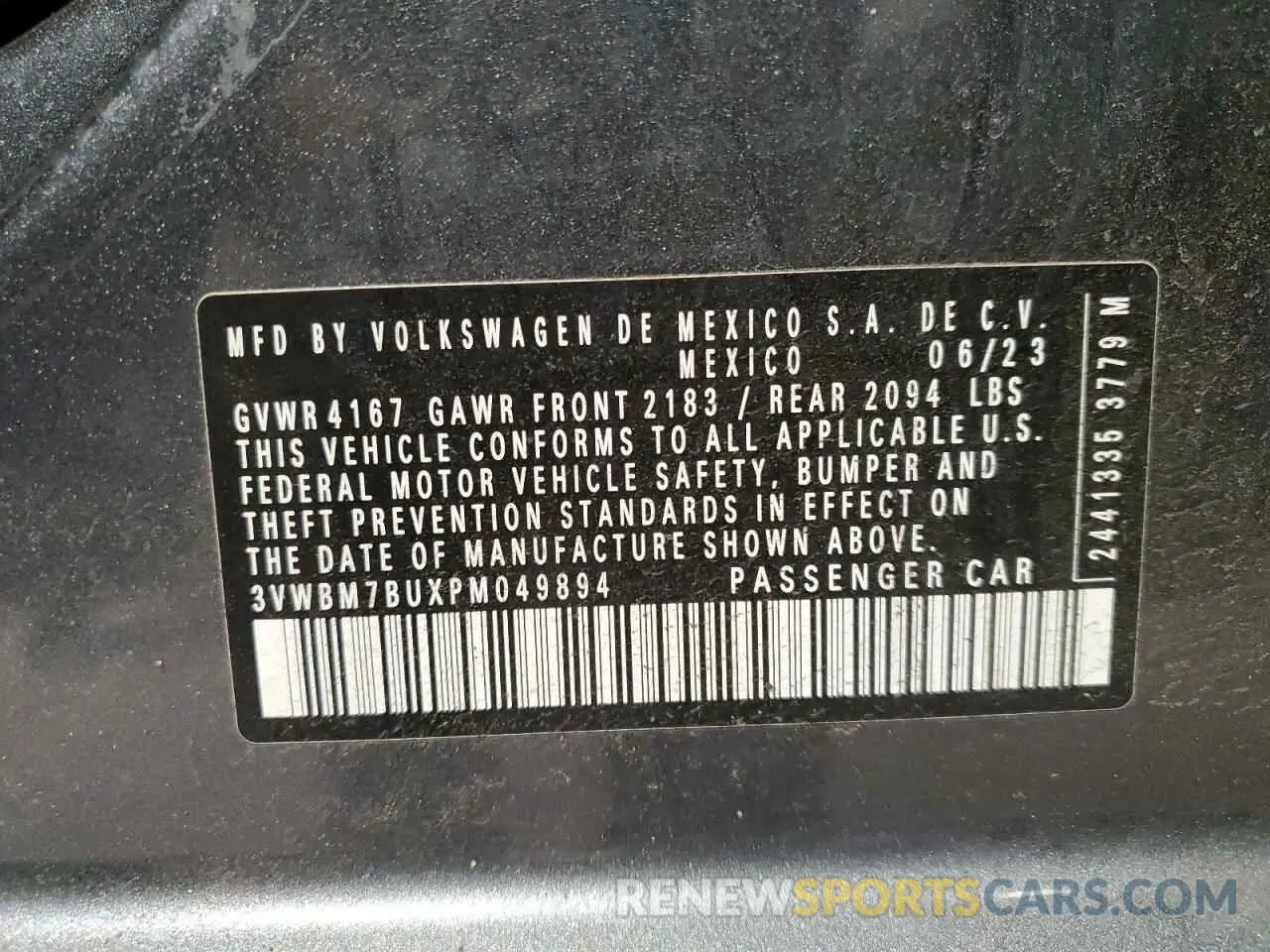 12 Photograph of a damaged car 3VWBM7BUXPM049894 VOLKSWAGEN JETTA 2023
