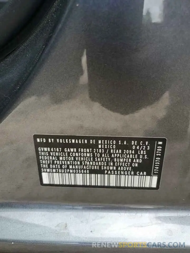 12 Photograph of a damaged car 3VWEM7BU2PM035646 VOLKSWAGEN JETTA 2023