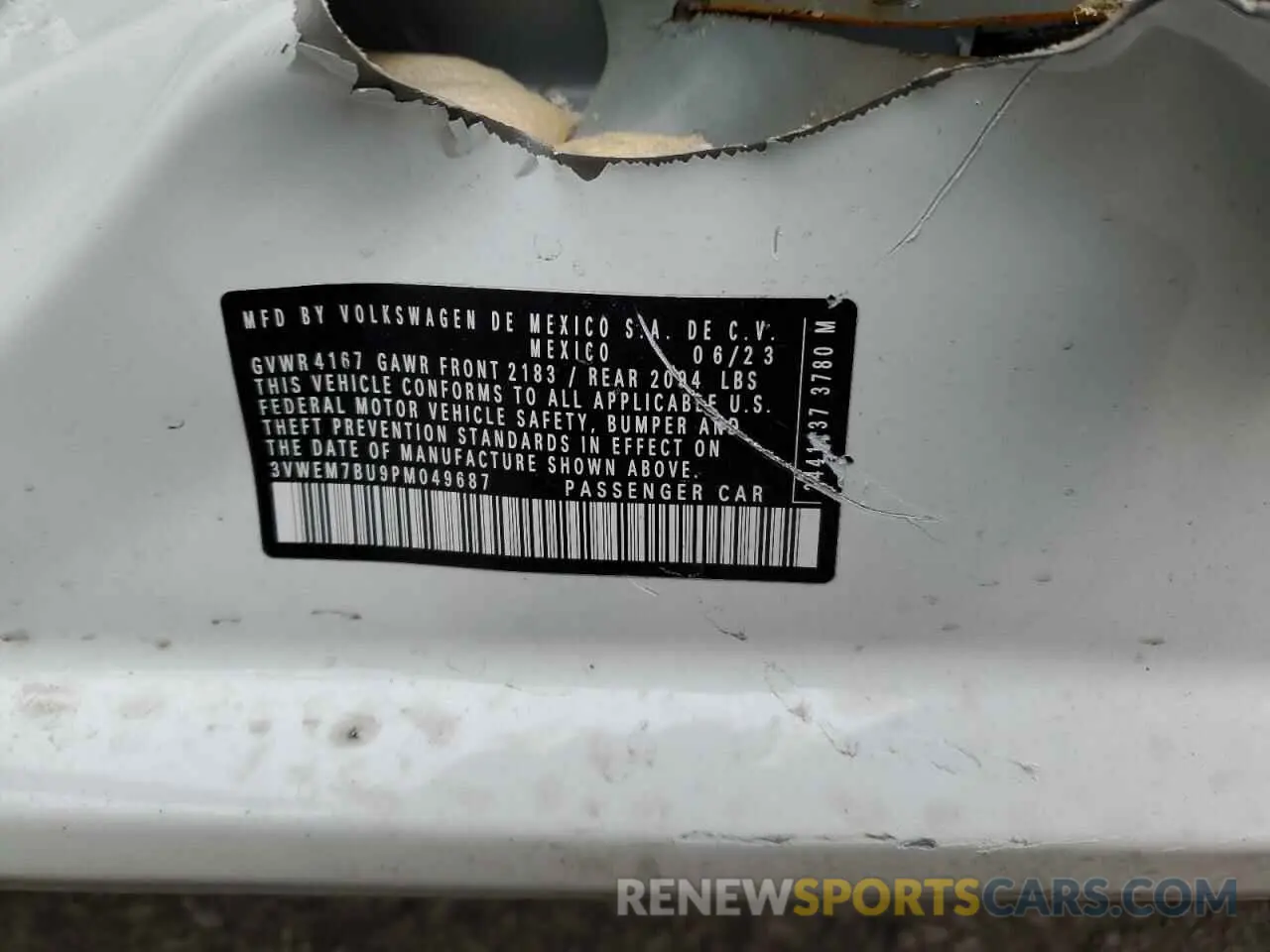 12 Photograph of a damaged car 3VWEM7BU9PM049687 VOLKSWAGEN JETTA 2023
