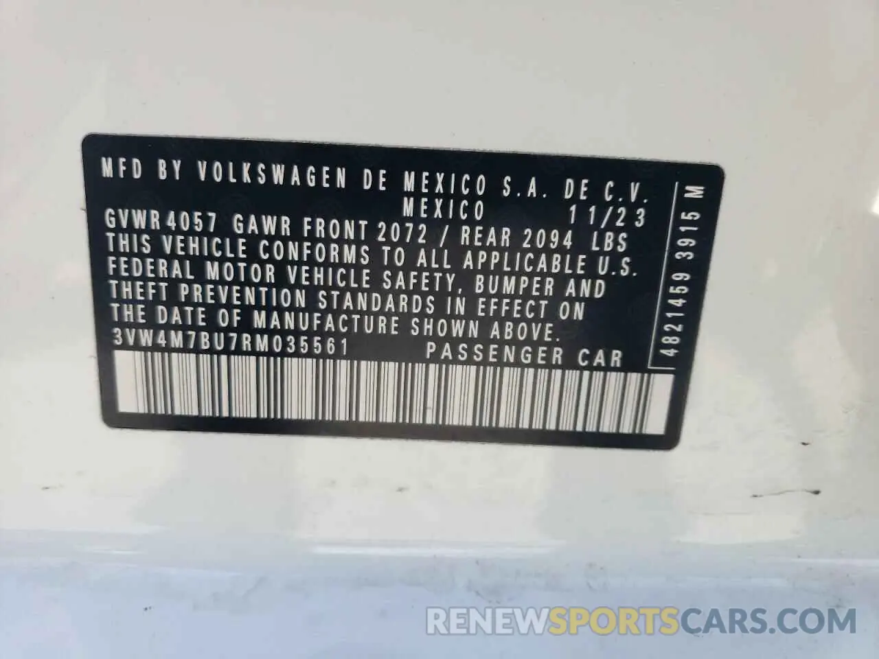 14 Photograph of a damaged car 3VW4M7BU7RM035561 VOLKSWAGEN JETTA 2024