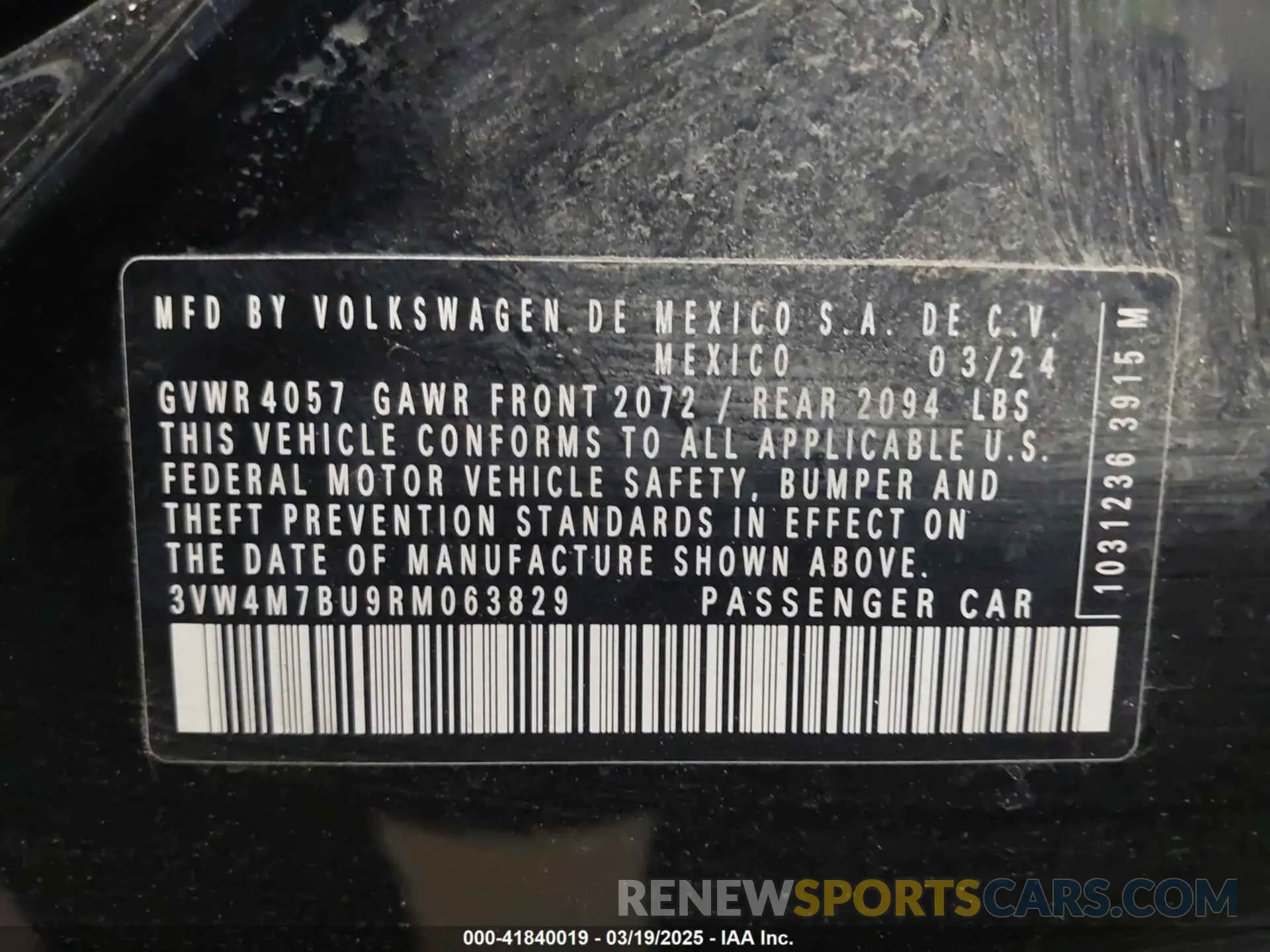 9 Photograph of a damaged car 3VW4M7BU9RM063829 VOLKSWAGEN JETTA 2024