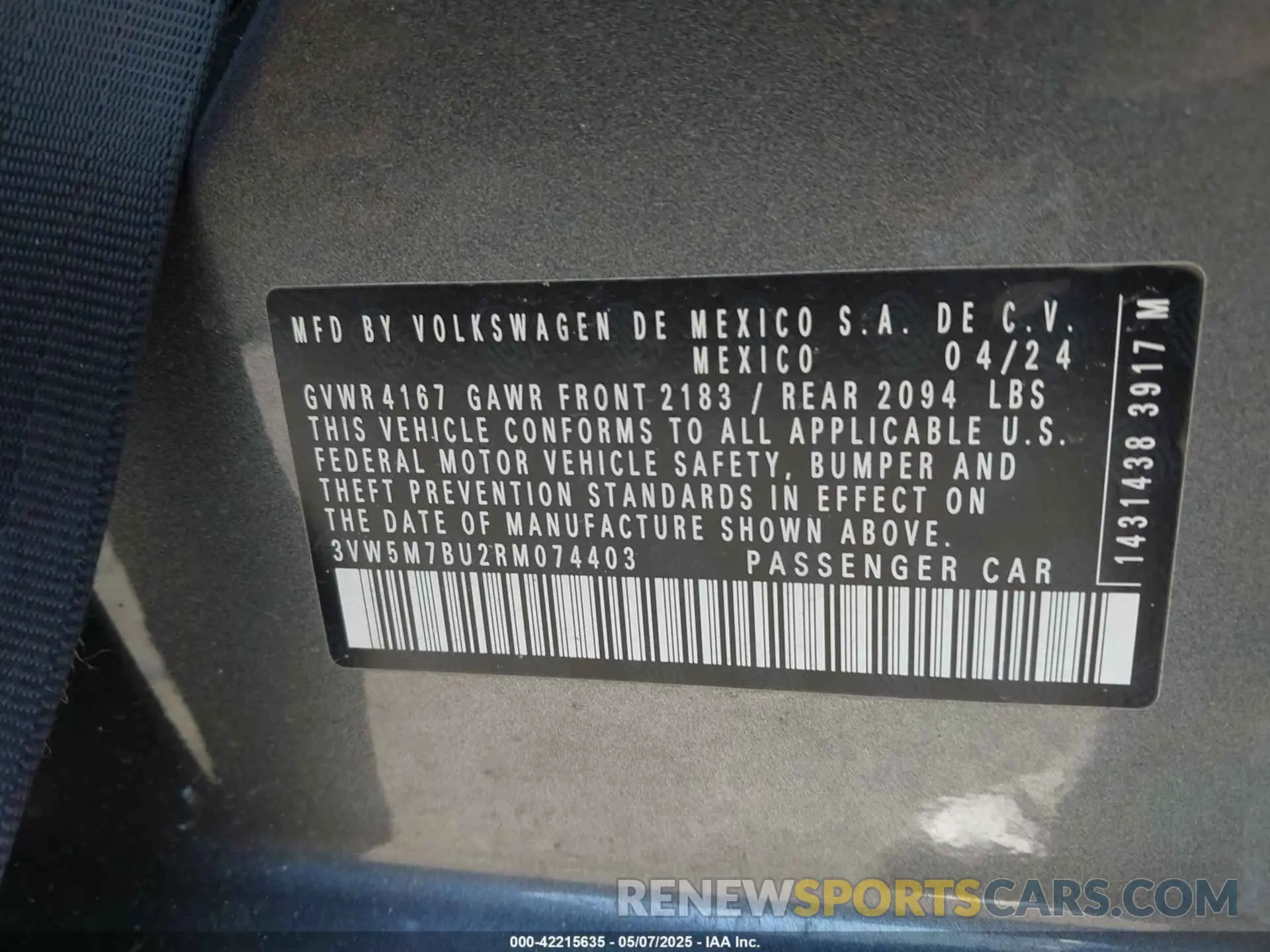 9 Photograph of a damaged car 3VW5M7BU2RM074403 VOLKSWAGEN JETTA 2024