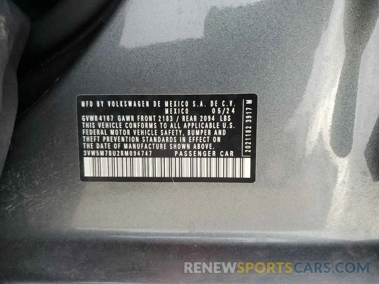 12 Photograph of a damaged car 3VW5M7BU2RM094747 VOLKSWAGEN JETTA 2024