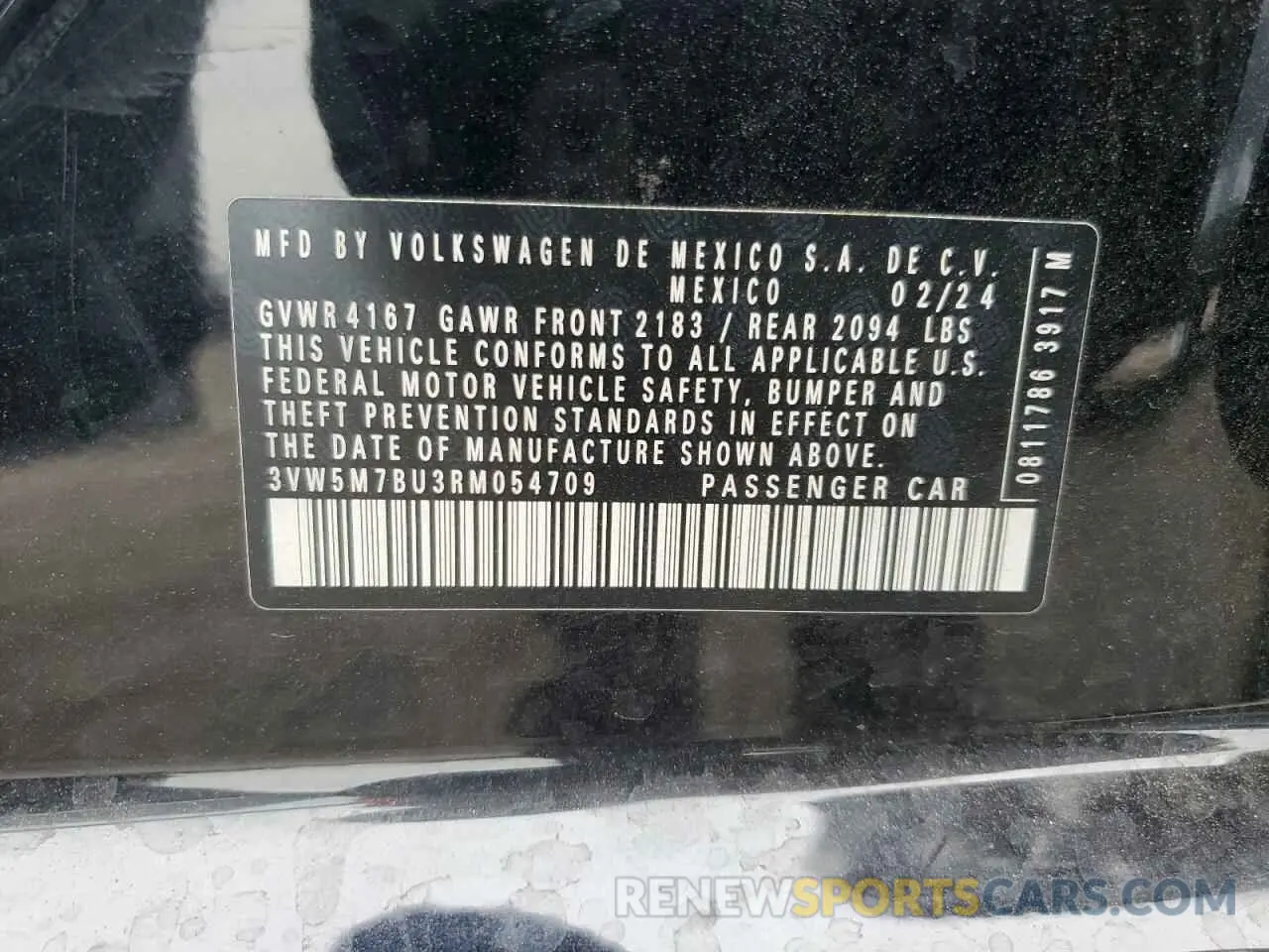 13 Photograph of a damaged car 3VW5M7BU3RM054709 VOLKSWAGEN JETTA 2024