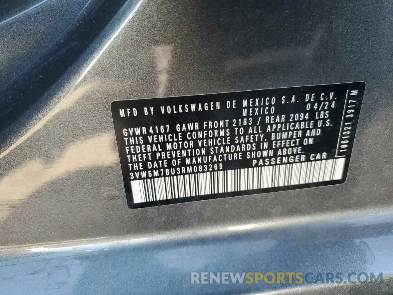 13 Photograph of a damaged car 3VW5M7BU3RM083269 VOLKSWAGEN JETTA 2024