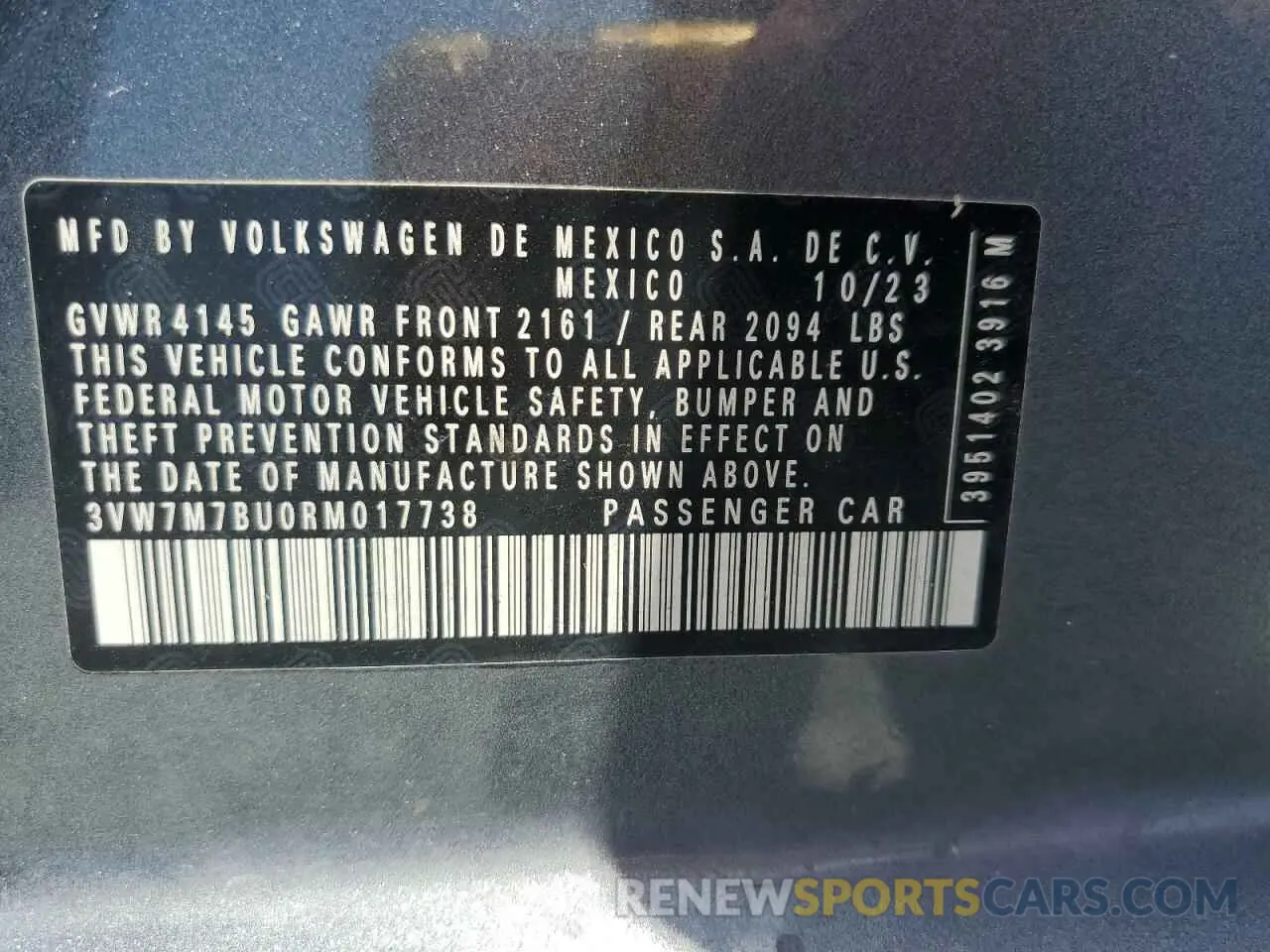 12 Photograph of a damaged car 3VW7M7BU0RM017738 VOLKSWAGEN JETTA 2024