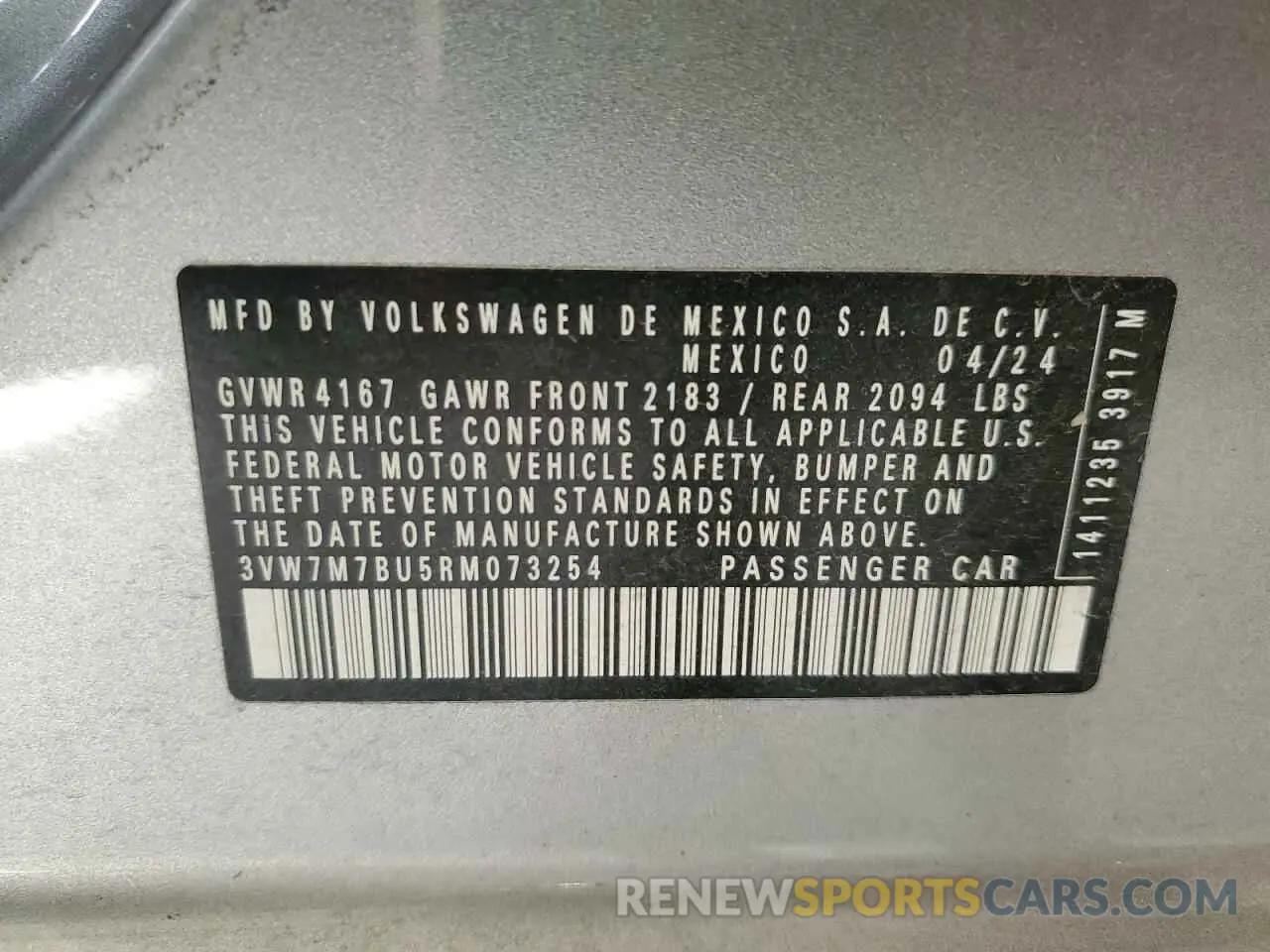 12 Photograph of a damaged car 3VW7M7BU5RM073254 VOLKSWAGEN JETTA 2024
