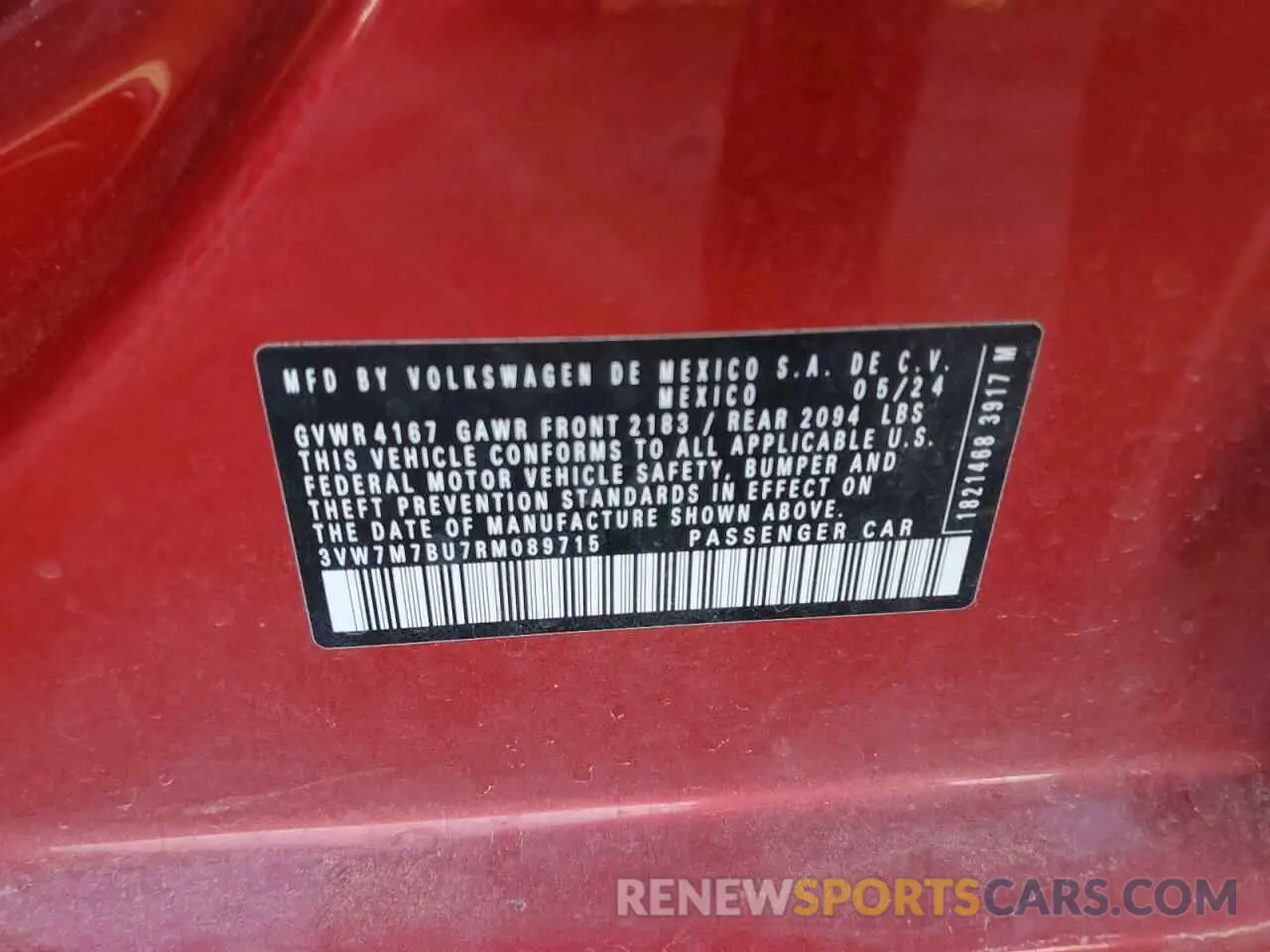 14 Photograph of a damaged car 3VW7M7BU7RM089715 VOLKSWAGEN JETTA 2024