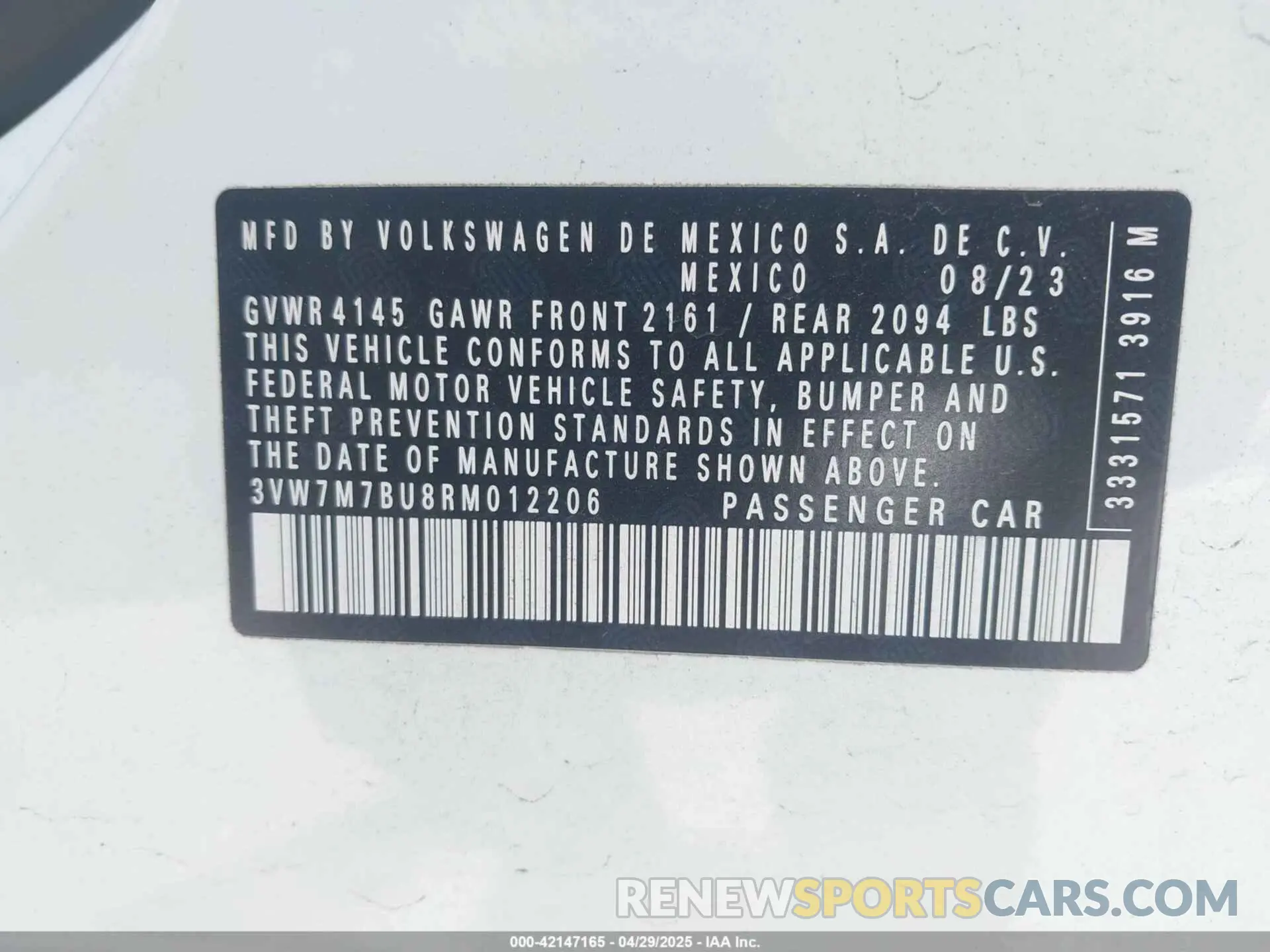 9 Фотография поврежденного автомобиля 3VW7M7BU8RM012206 VOLKSWAGEN JETTA 2024