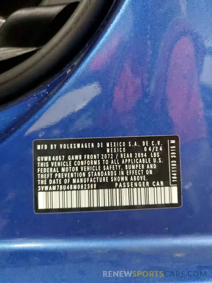 12 Фотография поврежденного автомобиля 3VWAM7BU4RM082369 VOLKSWAGEN JETTA 2024