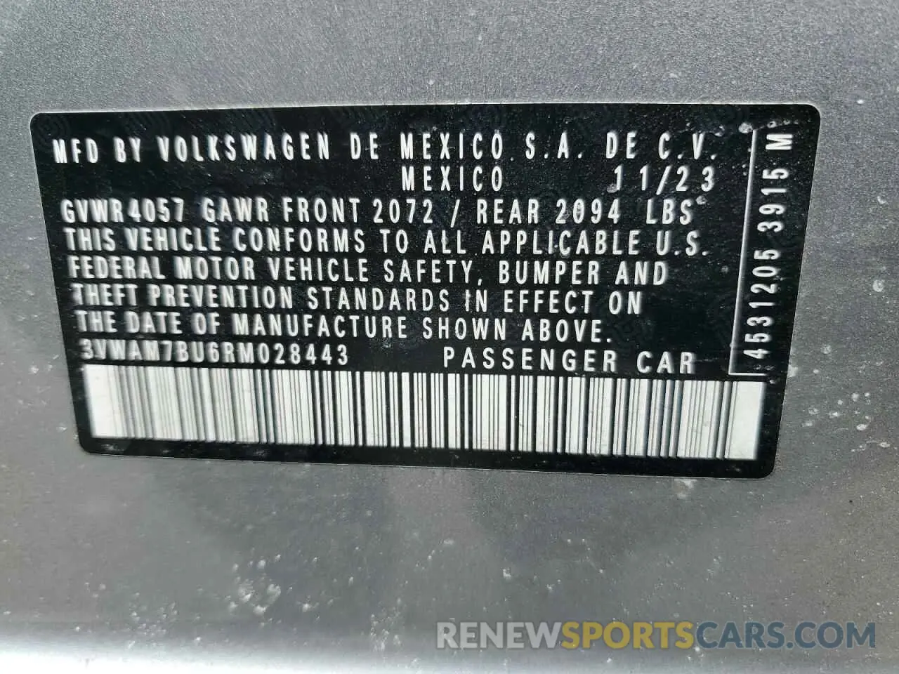 12 Фотография поврежденного автомобиля 3VWAM7BU6RM028443 VOLKSWAGEN JETTA 2024